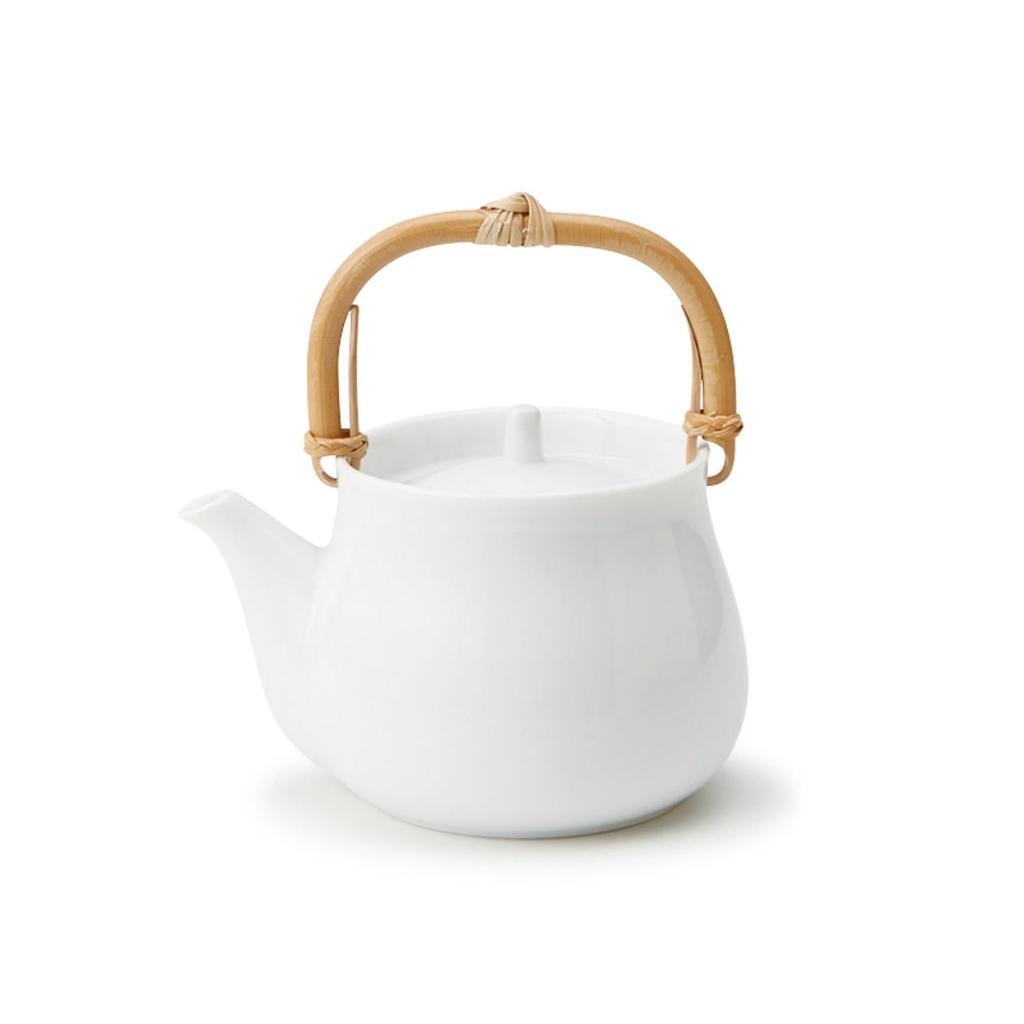 Mino Ware Miyama Earthenware Teapot with Stainless Steel Approximately 350ml Microwave and Dishwasher White Made In Suitable for Soup and a Side Dish