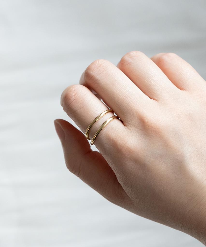 Alleun Silver 925 2-Strand Layered Silk Guard Silver Ring