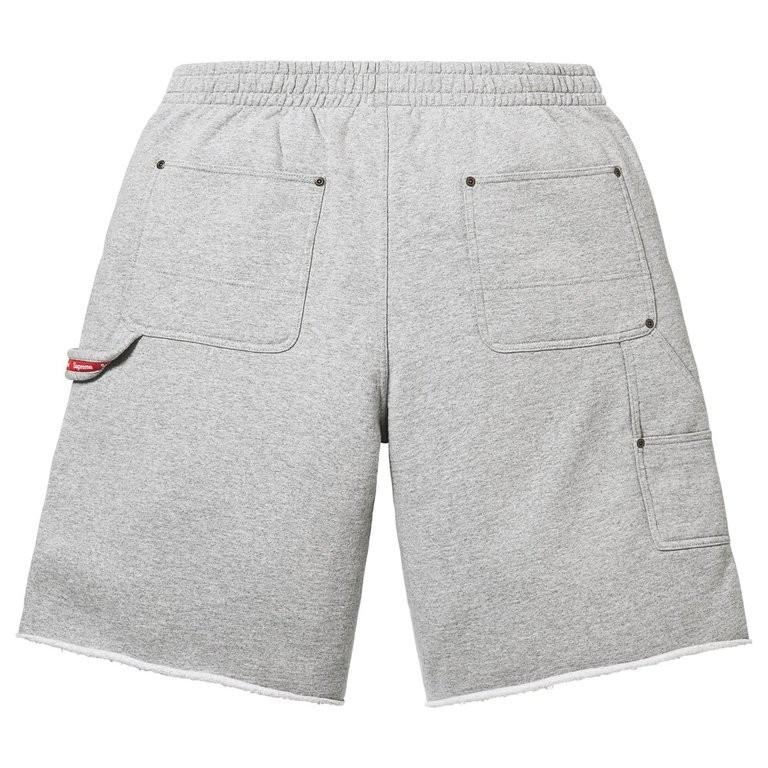 Supreme Double Knee Painter Sweatshort Heather Grey