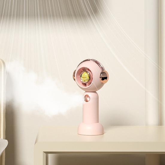 Spray Fan Cartoon Pet Shape Quiet Silent Motor USB Rechargeable Multi-Speed Wind Humidification Handheld Portable Mist Fan
