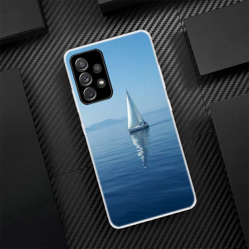 Sailing Boat Phone Case For Samsung Galaxy A55 A54 A52 A53 A15 A14 A12 A13 A25 A24 A22 A23 A35 A34 A32 A33 A04S A02S A03S Call P