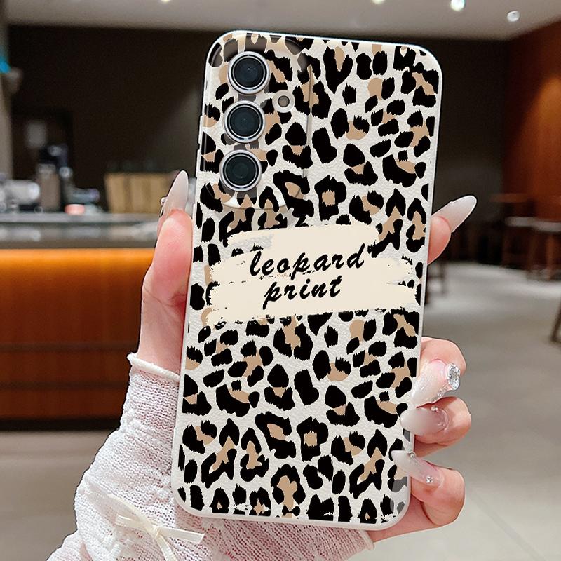 Leopard Print Case For Samsung A18 A57 A37 A17 A56 A36 A26 A16 A55 A35 A25 A15 A54 S21 FE S22 S23 S24 Plus S25 S26 Ultra Silicone Cover