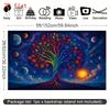 2D Meditation Photo Booth Backdrop with Colorful Tree of Life and Stars