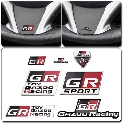 Emblème 3D en Aluminium GR GAZOO RACING, Autocollant pour Volant Auto, Côté de Carrosserie, Coffre, Aile pour Yaris Prado Rav4 Prius