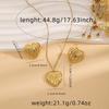European and American Exquisite Irregular Luxury Creative Polygonal Geometric Leaf Texture Flower Love Earrings Necklace Set