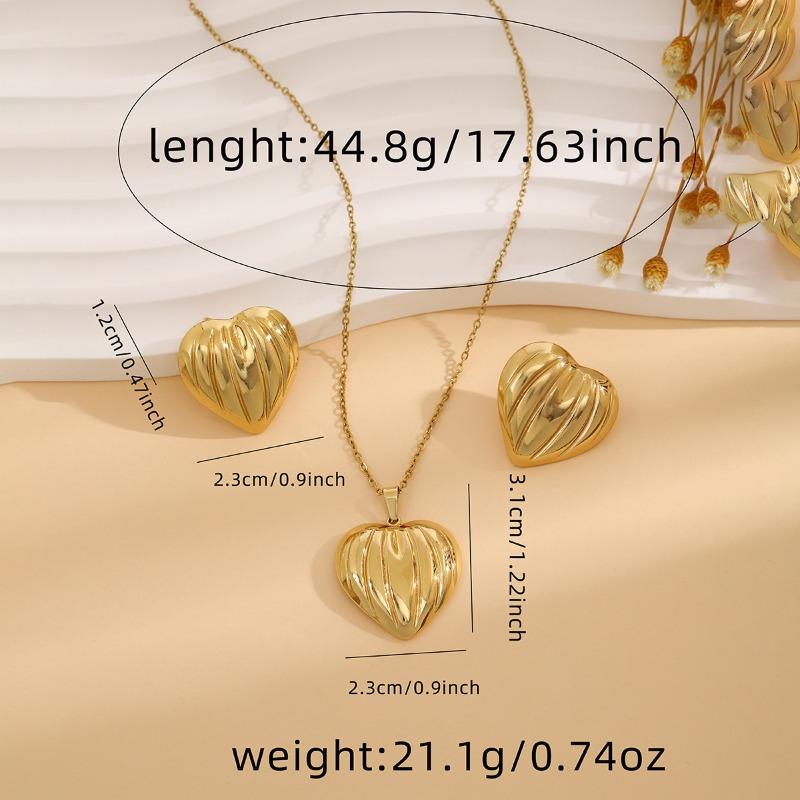 European and American Exquisite Irregular Luxury Creative Polygonal Geometric Leaf Texture Flower Love Earrings Necklace Set