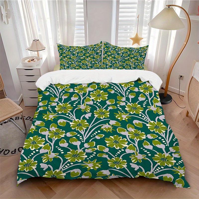 

3pcs Floral Pattern 1Cover + 2Pillowcases, PillowInserts NotIncluded, Machine Washable, All - Season Use, Suitable for Bedroom Guest Room42 135x200cm