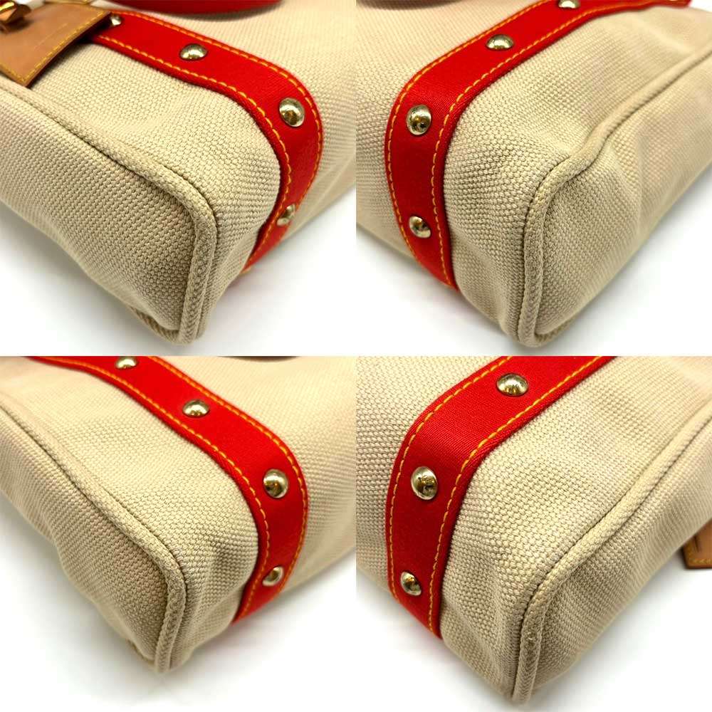 Used LOUIS VUITTONTote Bag beige/Red Canvas Unisex