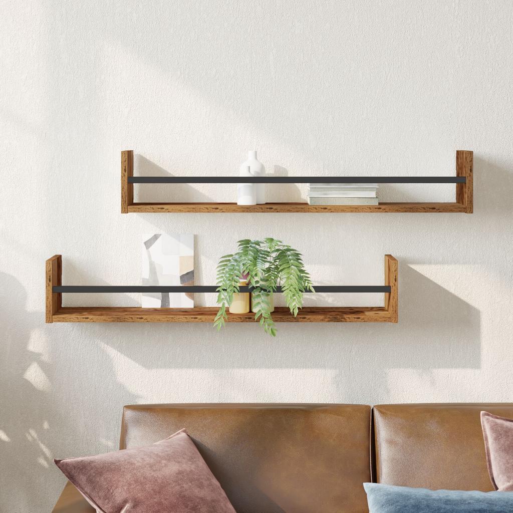 Corner Bookshelf Wall Shelf Set of 2, Book Floating Shelf, Bookshelf, Bedroom Plant Shelf, Living Room, Bathroom, Upright Shelf, 80x16x14 Cm