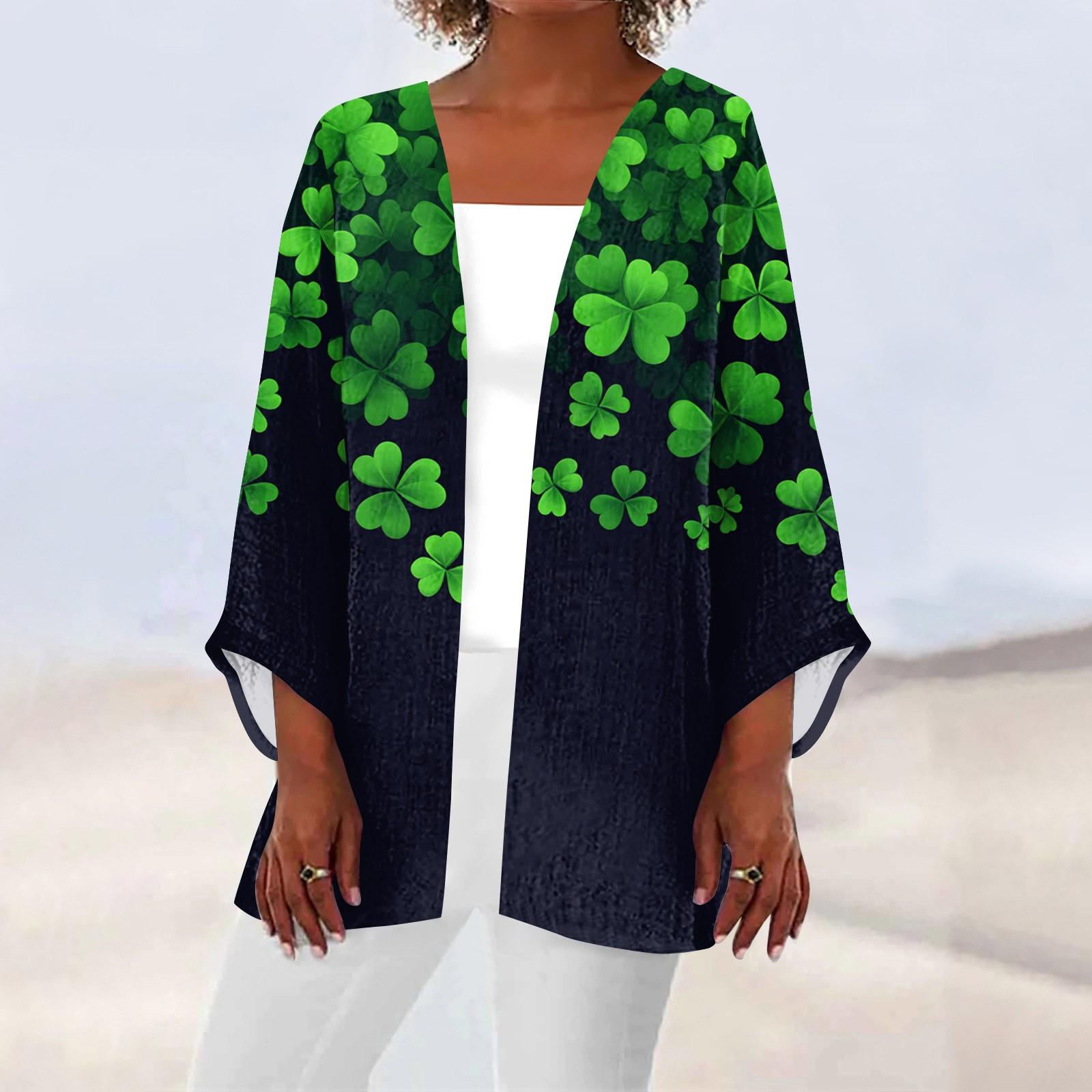 

Женская повседневная и модная легкая куртка средней длины с принтом ко Дню святого Валентина, кардиган L