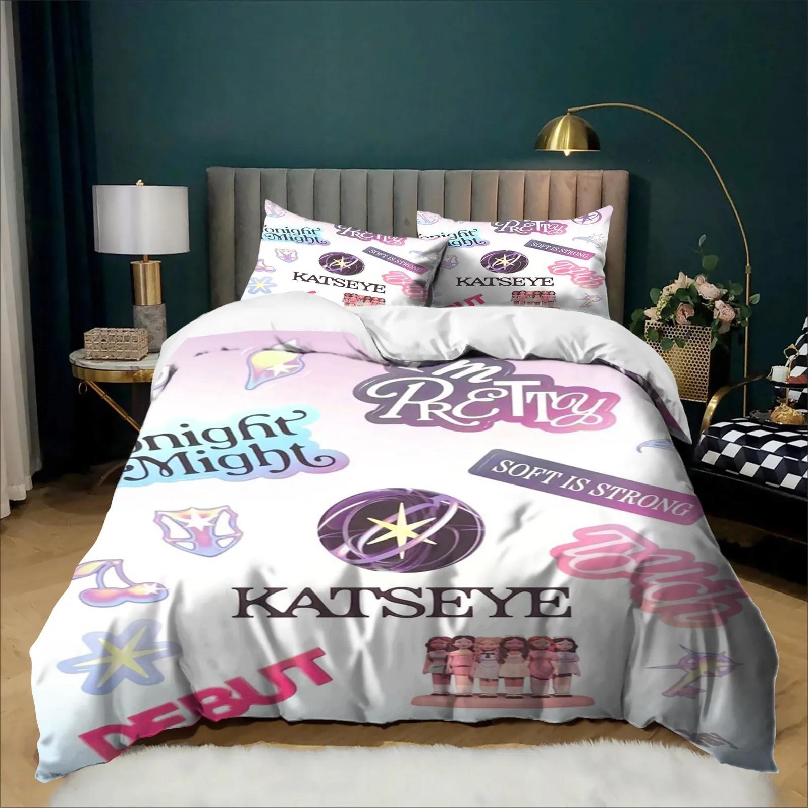 Bettbezug Kissenbezug K-Kat-seye Exquisites 3D Bettwäsche-Set Deckenbezug 2/3 Teile Ganzjahres für Mädchen Pop-Stil Zimmerdeko Geschenke 135x200cm gray