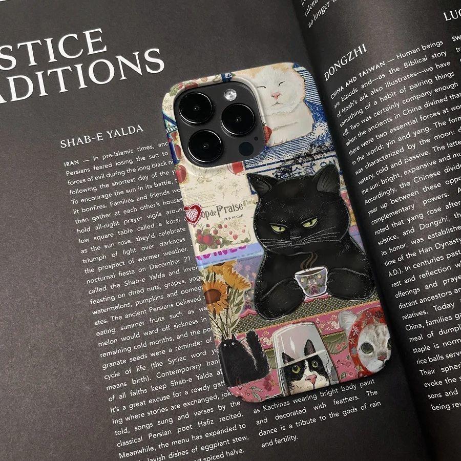 cute cats shockproof phone case for iphone 17 pro max 16 plus 15 14 13 11 silicone back cover for iphone 12 pro xr xs x 8 7 plus