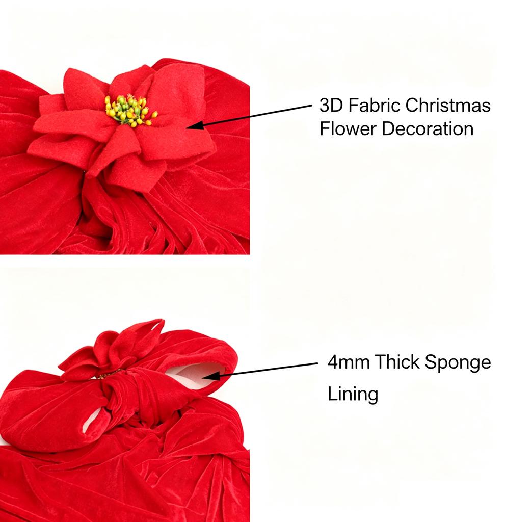 Large Velvet Christmas Hanging Ornament for Tree Decorations, Window Display, Wedding Venue Decor