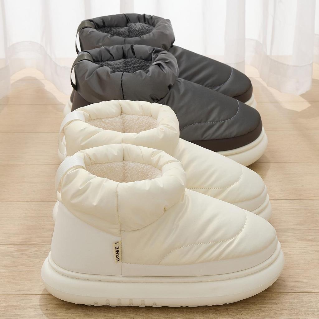 Damen Wasserdichte Daunenslipper - Warm, Weich, Dicke Sohle, Plus Samt für Herbst/Winter Heimgebrauch