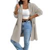 Dames Strandet Mønstret Hette Midilengde Trenchcoat Jakke Cardigan