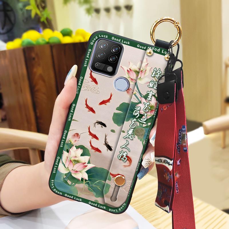Fashion Back Cover Phone Case For Tecno Pova/LD7 Waterproof Dirt-resistant Anti-knock Silicone Shockproof Wrist Strap