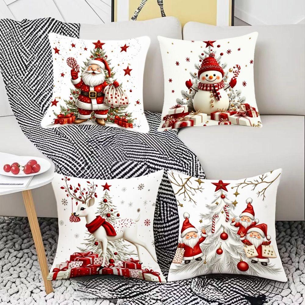 45x45cm Christmas Pillow Cover Soft Sofa Cushion Cover New Throw Pillowcase  Xmas Home Decoration