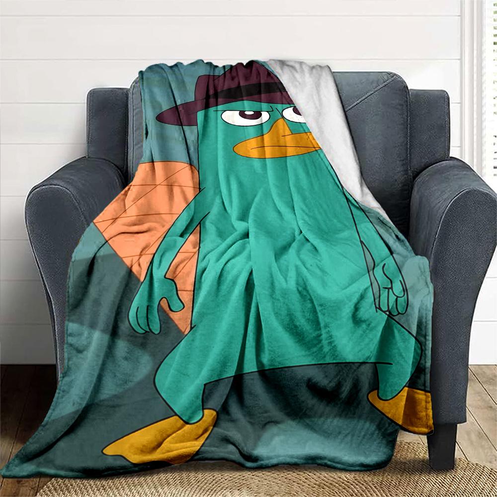 1pc Phineas and Ferb5 Blanket, Gift, for Men and Women, Soft Blanket, Good for Sofa Bed Couch Travel, Lightweight Flannel Blanket