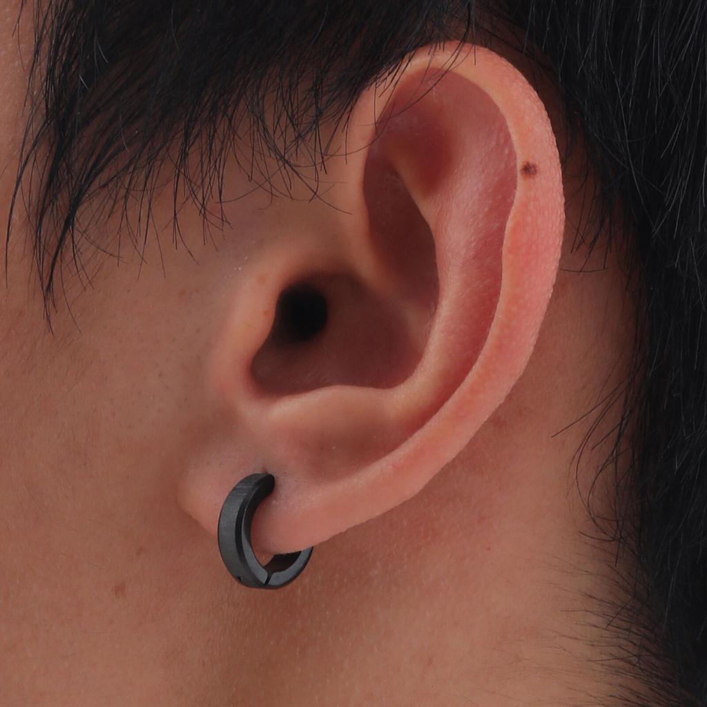 Stainless Steel Jewelry Anti Allergy Hoop Earrings Women Man Simple For Dad  Mom Boyfriend Girlfriend Valentine's Day Gift