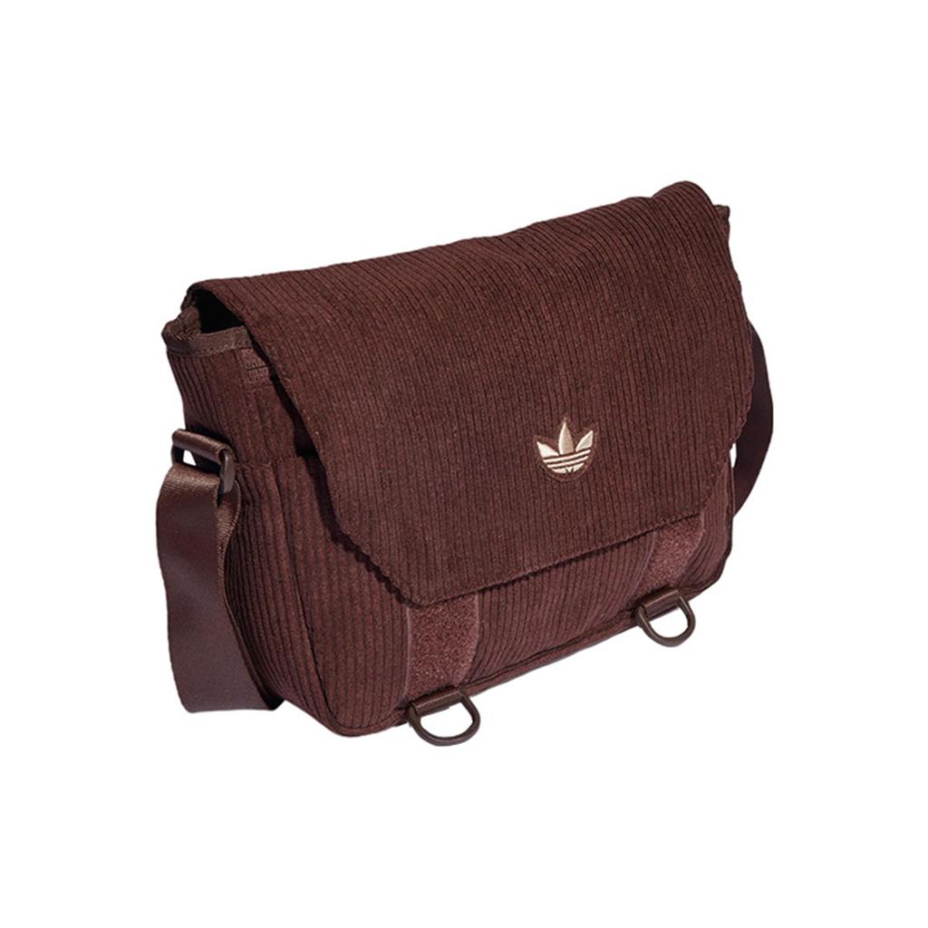 New Adidas Originals Corduroy Crossbody Bag, Shoulder Bag Unisex Dark Brown IQ3519