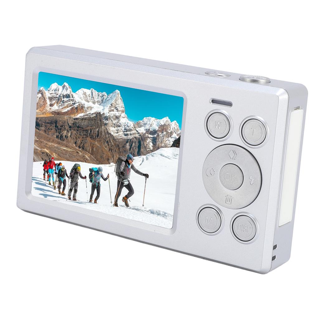 Digital Camera 2.8 Inch + 1.4 Inch Dual Screen Camera HD 1080P 16x Zoom Retro Student Camera for Teens Boys Girls Silver