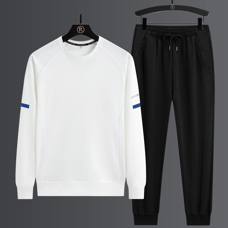 Long Sleeved Suit Men's Casual Fashion Plus Size Hoodie Long Pants Two-piece Set