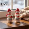 Handmade Craft Accessories 2Pcs Mini Christmas Figurine, Santa Claus Snowman Dolls, DIY for Micro Resin Ornaments Landscape Dollhouse Cake Decor,