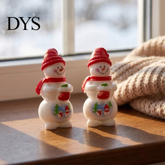 Handmade Craft Accessories 2Pcs Mini Christmas Figurine, Santa Claus Snowman Dolls, DIY for Micro Resin Ornaments Landscape Dollhouse Cake Decor,