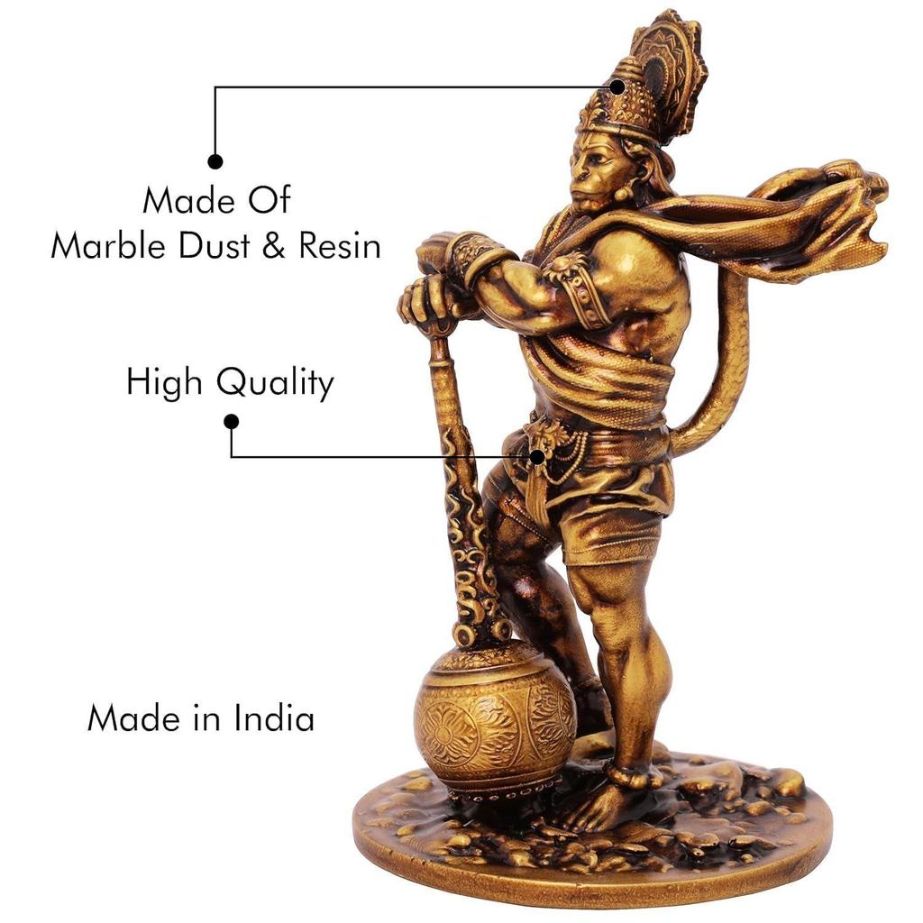 Jai shri ram Car Dashboard Resin Bahubali Hanuman Idol for car dashbord Home Decor Item Hanuman Murti Statue for Gift (1 Piece)