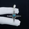 Blue Copper Turquoise Gemstone Silver Pendant In 925 Sterling Silver - Handmade Star Design, Everyday Wear Jewelry, Unique Designs Pendant Gift