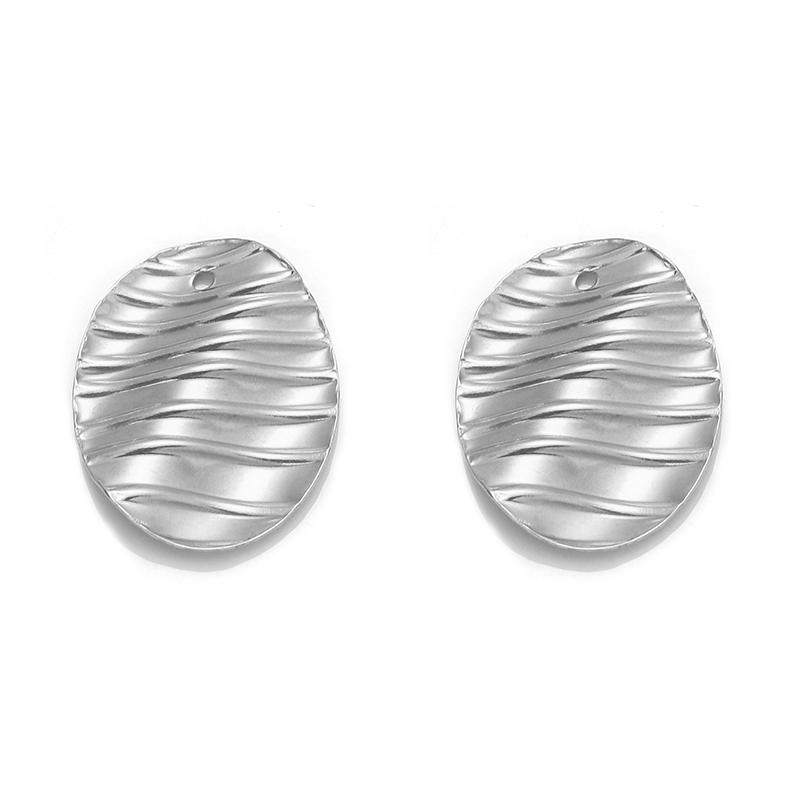 10Pcs/Lot Stainless Steel Earring Pendant Steel Gold Stripe Multi Size Style Pendant Diy Fashion Earhook Necklace Accessories