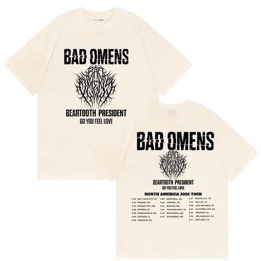 2026 Rock Band Bad OUnisexs Tour Graphic Tshirt Unisex and Women New Summer Gothic Clothing Hiphop Round Neck Short Sleeved Top