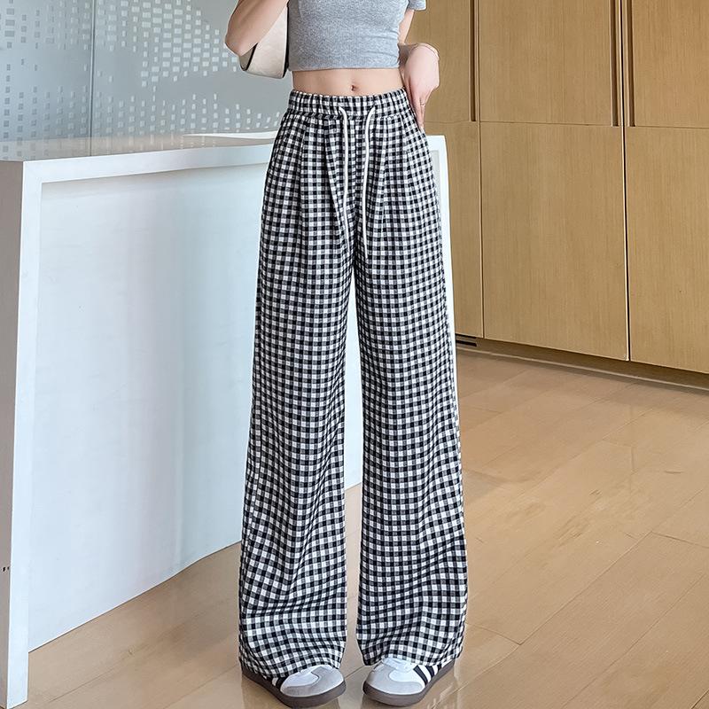 

Millennium Grid Women s Casual Wide-Leg Pants - Loose, High-End Spring/Autumn Fashion, Slimming Straight Fit M