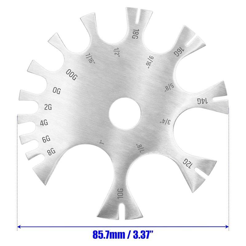 ABBP-For Body Jewelry For Body Jewelry Sizing Stainless Steel Piercing Gauge Measuring Tool For Body Jewelry Sizing