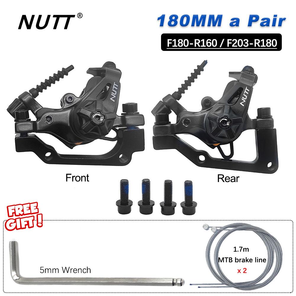 NUTT MTB Mountain Bicycle Discs Brake Red Color Brakes Line Caliper 160MM Disk 180MM Rotor For BMX Scooter Front Rear Bike Parts