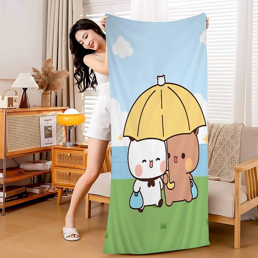 Anime Cute Dudu Bubu Anime Beach Swimming Towel Soft Absorbent Washcloth Children's Gifts For Kids Travel Camping Gym