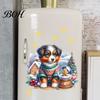 Creative Holiday Gift Stickers Christmas Cute Puppy Wall Stickers, PVC Waterproof Decals, Peel And Stick Animal Decorative Decals Art Decor