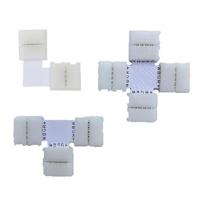 No Soldering Led Connectors 4 Pin T/L/X Shape 90 Degree Corner Connectors Solderless LED Strips Connectors Easy To Use