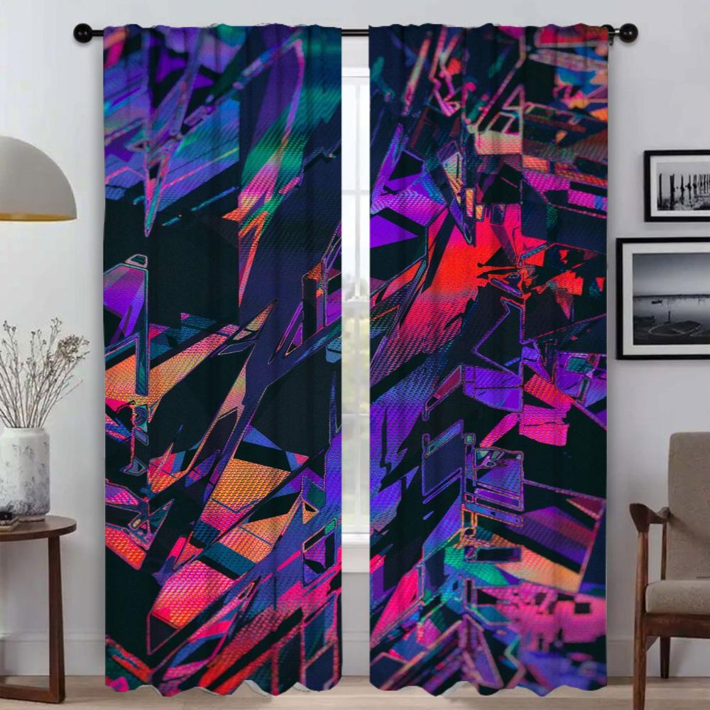 Kitchen Curtains for Bedroom Colorful Pattern Blinds Home Interior Curtains for Living Room Shades Window Curtain Partition
