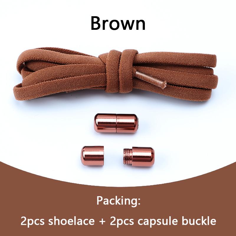 Elastische Schnürsenkel ohne Binden, halbrunde Schnürsenkel für Kinder und Erwachsene, Sneaker-Schnürsenkel, schnelle, faule Schnürsenkel mit Metallverschluss, Schuhbänder