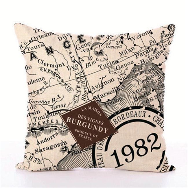 

Premium Quality Home World Map Print Throw Pillow Case For Elegant Sofa Decor A