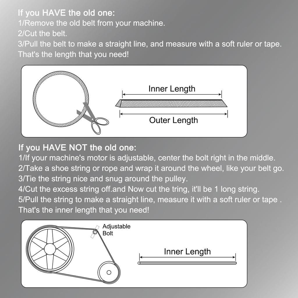 uxcell 3V475 Rubber V-Belts, 47.5" Long x 0.38" Wide x 0.31" Thick, Industrial Power Transmission Belts, Pack of 3