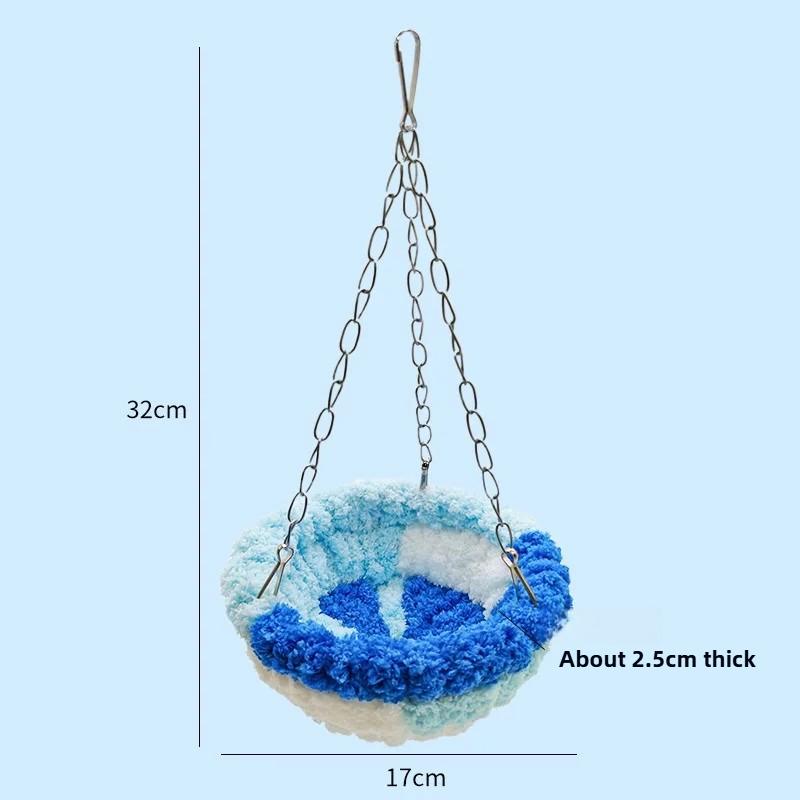 1Pcs Bird Nest Parrot Warm Sleeping Mat Swing Cradle Soft Bottom Fleece Hanging Hammock Open Removable Comfortable