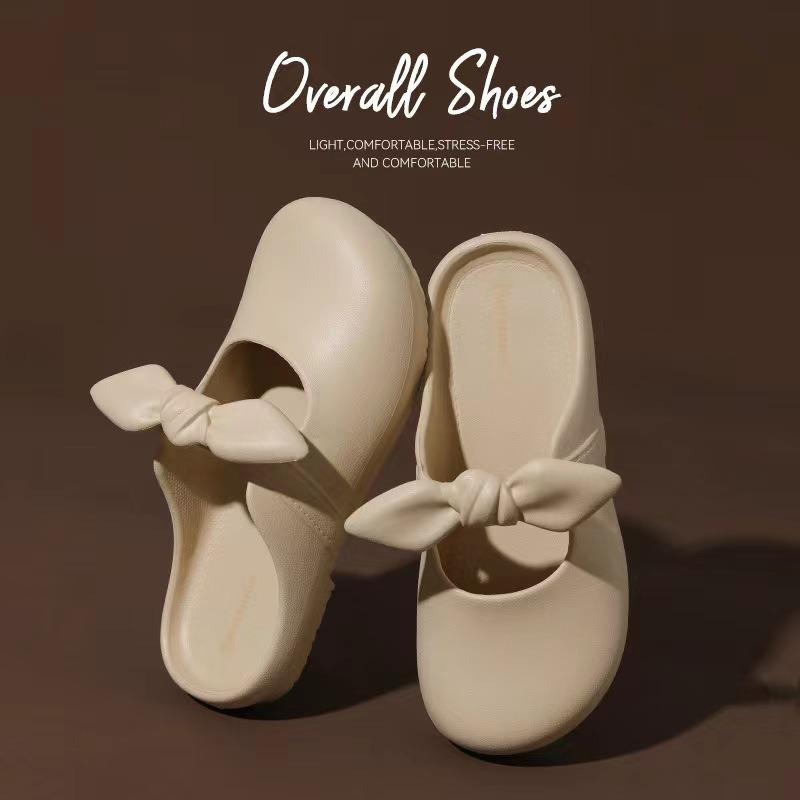 Baotou slippers summer women's new outdoor wear indoor bow soft sole non-slip home shoes