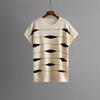 Fashion Suit Women's Summer New Striped Knitted Sweater Top + High Waist Wide Leg Pants Casual Two-piece Set