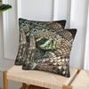 Snake, Coiled Diamondback Rattlesnake 2 Pcs Square Pillowcase Pillow Cover Cushion Zip Decorative Comfort Throw Pillow For Home