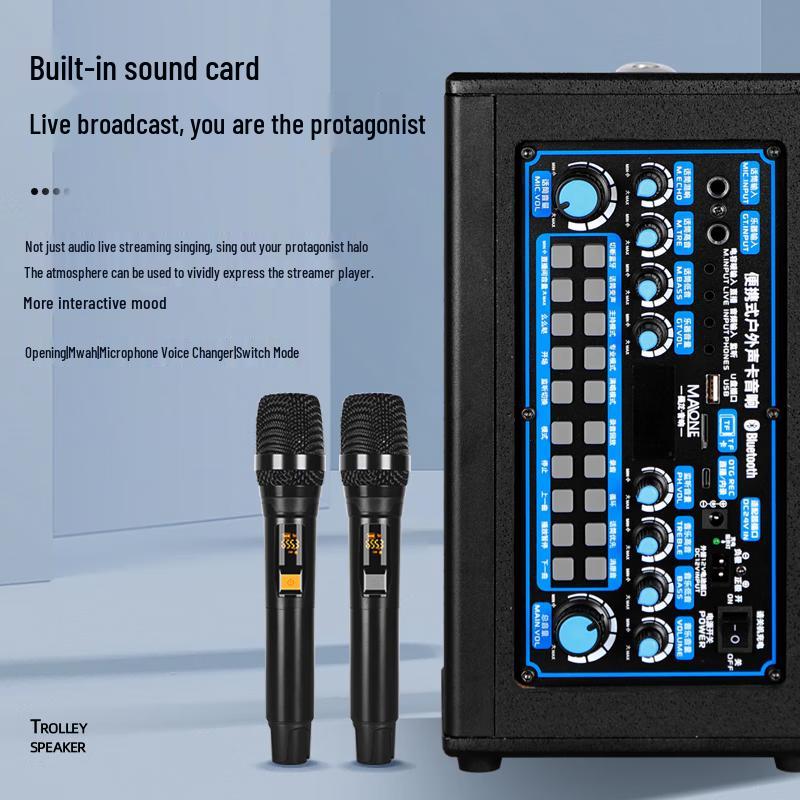 MALONE K-106 Portable Bluetooth Speaker with Wireless Microphone CN plug (adapter included)