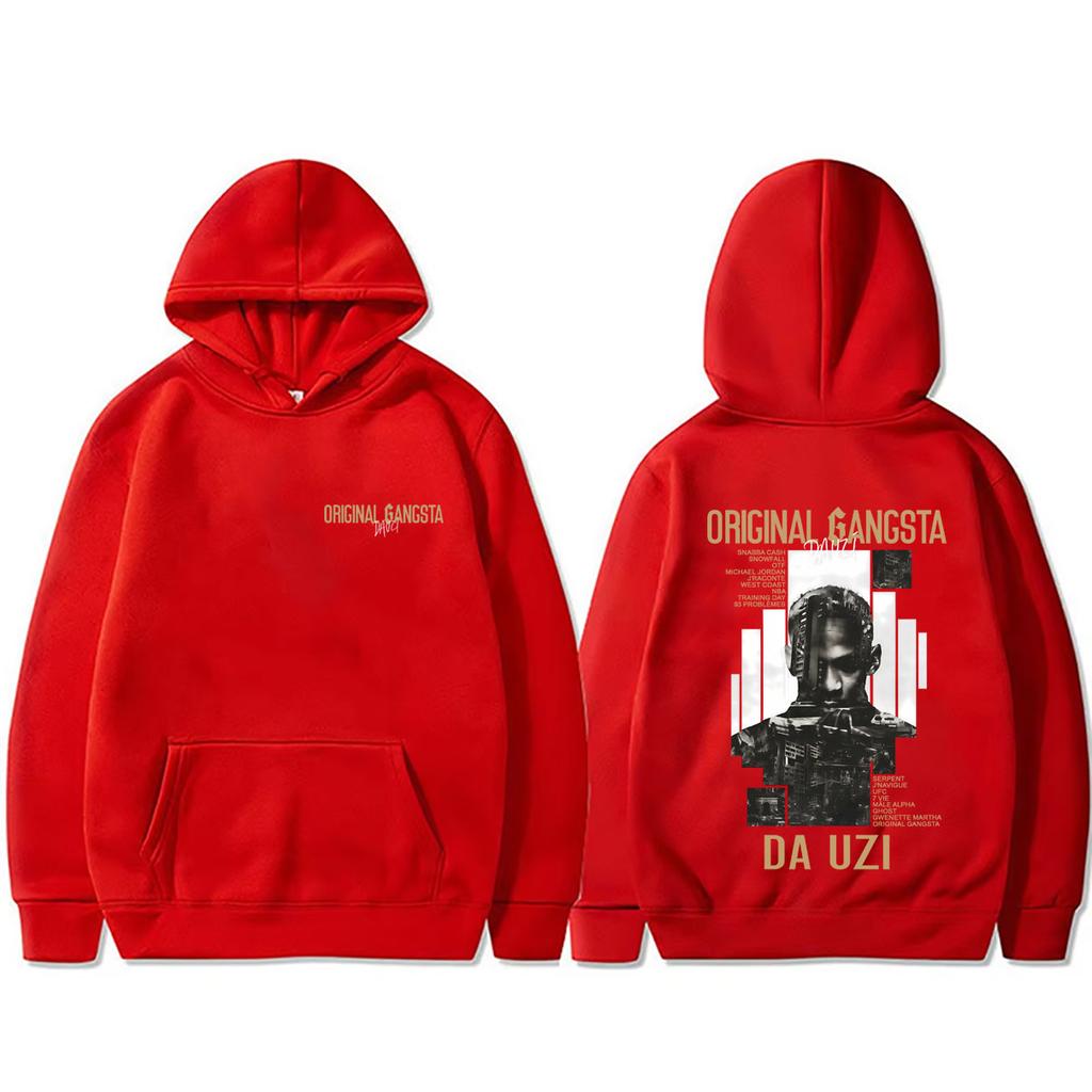 Rapper DA Uzi Original Gangsta Album Graphic Hoodie Men Women Hip Hop Fashion Pop Music Tracksuit Men's Hoodies