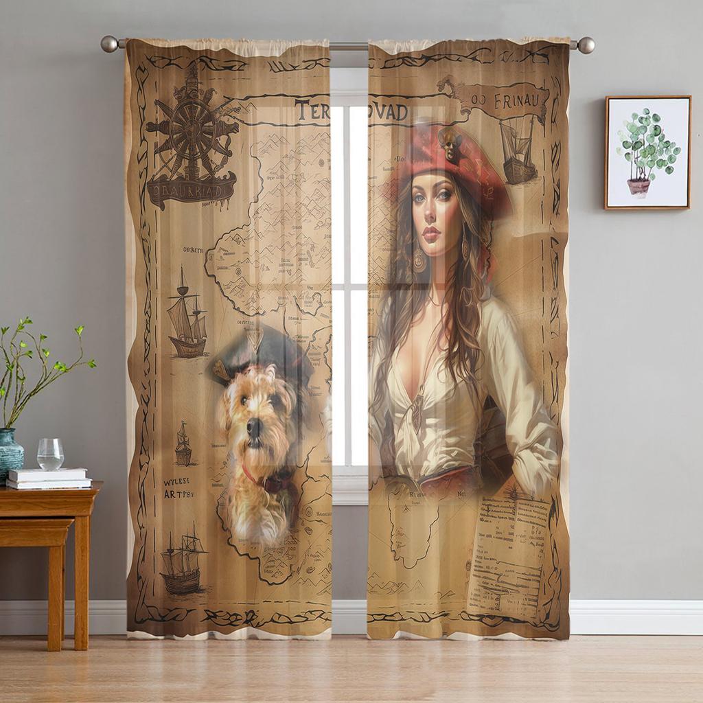 Bulldogge Collie Tier Haustier Hund Chiffon durchsichtige Vorhänge für Wohnzimmer Schlafzimmer Heimdekoration Fenster Voile Tüll Vorhang Vorhänge