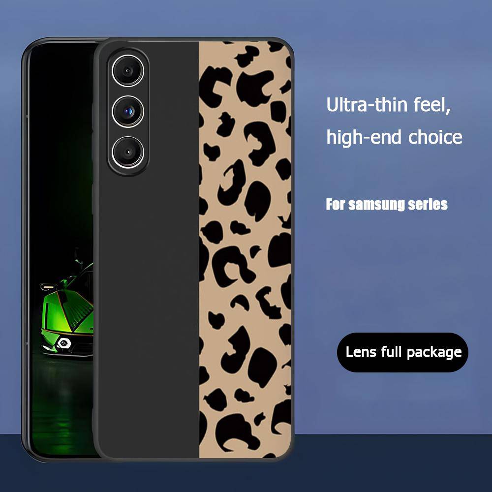 Fashion Leopard Print Luxury Black Phone Case For Samsung Galaxy S23 S24 S25 Ultra S22 Plus S21